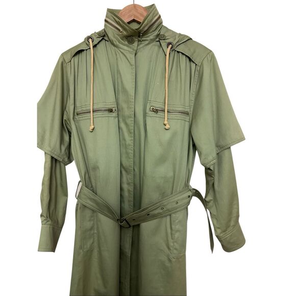 Allegri Vintage Trench Coat 100% Cotton Hoodie Size: M - Picture 4 of 7